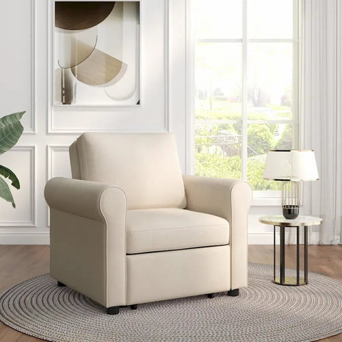 Divano letto convertibile 3 in 1 in beige/blu scuro/verde acqua, poltrona singola