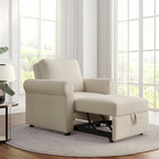 Divano letto convertibile 3 in 1 in beige/blu scuro/verde acqua, poltrona singola