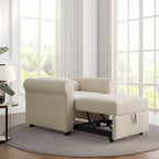 Divano letto convertibile 3 in 1 in beige/blu scuro/verde acqua, poltrona singola