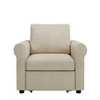 Divano letto convertibile 3 in 1 in beige/blu scuro/verde acqua, poltrona singola