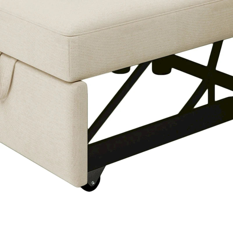 Divano letto convertibile 3 in 1 in beige/blu scuro/verde acqua, poltrona singola