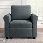 Divano letto convertibile 3 in 1 in beige/blu scuro/verde acqua, poltrona singola