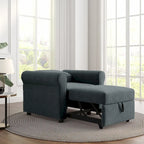 Divano letto convertibile 3 in 1 in beige/blu scuro/verde acqua, poltrona singola