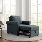 Divano letto convertibile 3 in 1 in beige/blu scuro/verde acqua, poltrona singola