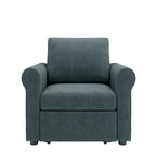 Divano letto convertibile 3 in 1 in beige/blu scuro/verde acqua, poltrona singola