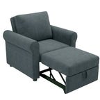 Divano letto convertibile 3 in 1 in beige/blu scuro/verde acqua, poltrona singola