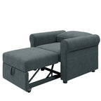 Divano letto convertibile 3 in 1 in beige/blu scuro/verde acqua, poltrona singola