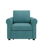 Divano letto convertibile 3 in 1 in beige/blu scuro/verde acqua, poltrona singola
