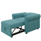 Divano letto convertibile 3 in 1 in beige/blu scuro/verde acqua, poltrona singola