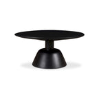 Tavolino da Caffè Rotondo con Piedistallo Nero/Naturale, Moderno, 1 Pezzo