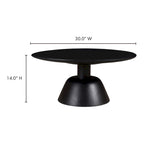 Tavolino da Caffè Rotondo con Piedistallo Nero/Naturale, Moderno, 1 Pezzo