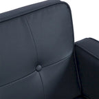 Divano letto futon convertibile a 2 posti con schienale diviso, in similpelle/tessuto multicolore
