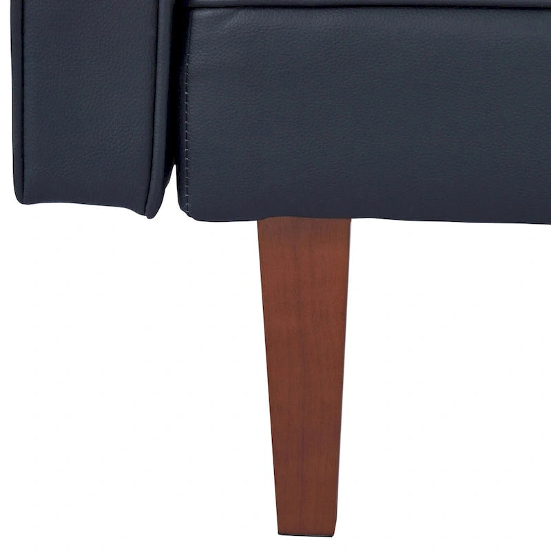 Divano letto futon convertibile a 2 posti con schienale diviso, in similpelle/tessuto multicolore