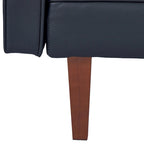 Divano letto futon convertibile a 2 posti con schienale diviso, in similpelle/tessuto multicolore