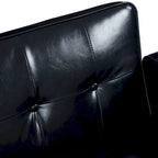 Divano letto futon convertibile a 2 posti con schienale diviso, in similpelle/tessuto multicolore