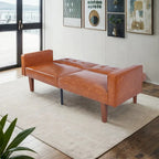 Divano letto futon convertibile a 2 posti con schienale diviso, in similpelle/tessuto multicolore