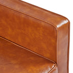 Divano letto futon convertibile a 2 posti con schienale diviso, in similpelle/tessuto multicolore