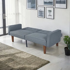 Divano letto futon convertibile a 2 posti con schienale diviso, in similpelle/tessuto multicolore