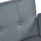 Divano letto futon convertibile a 2 posti con schienale diviso, in similpelle/tessuto multicolore
