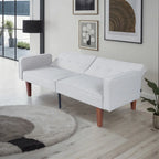 Divano letto futon convertibile a 2 posti con schienale diviso, in similpelle/tessuto multicolore