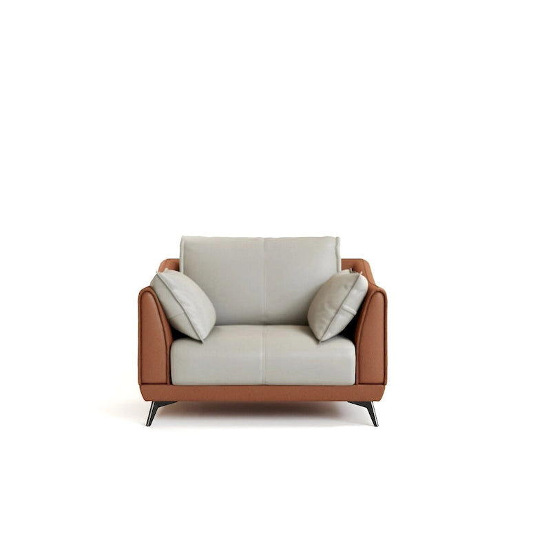 Poltroncina accentuata arancione in similpelle con gambe nere – 1 posto