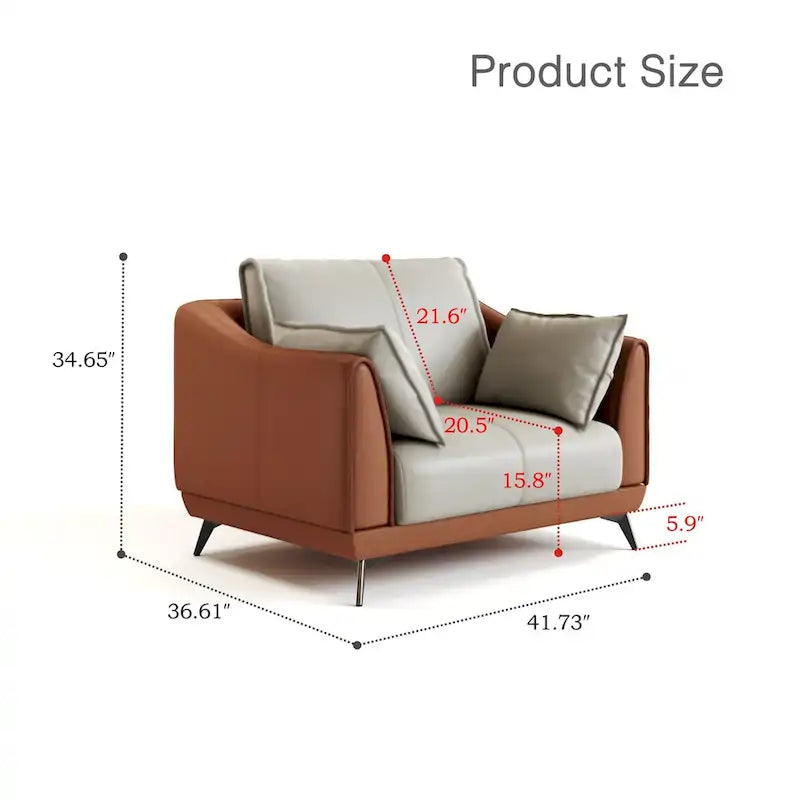 Poltroncina accentuata arancione in similpelle con gambe nere – 1 posto