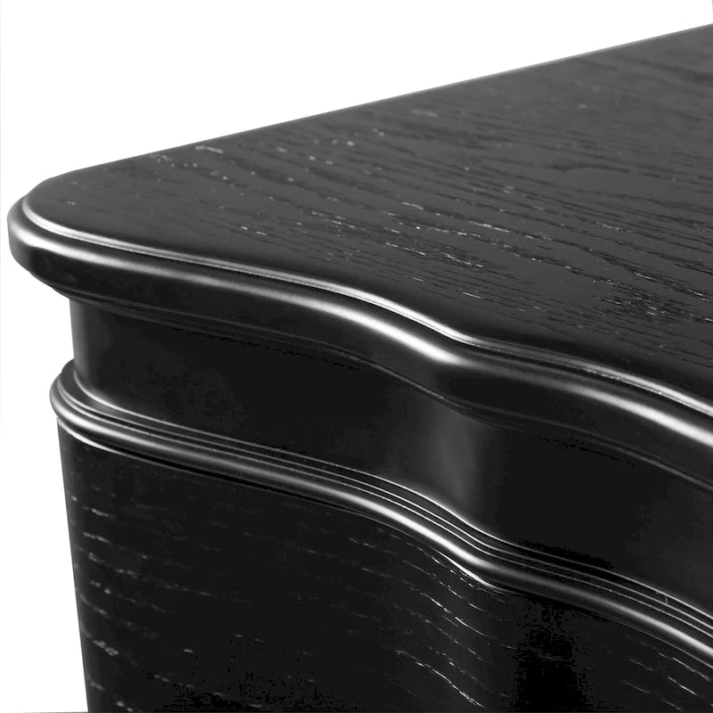 Comodino nero/argento Glam a 3 cassetti, 1 persona