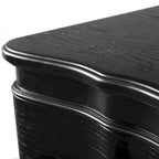 Comodino nero/argento Glam a 3 cassetti, 1 persona