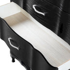 Comodino nero/argento Glam a 3 cassetti, 1 persona