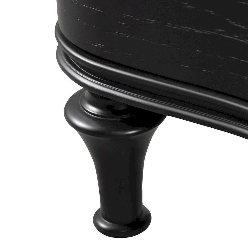 Comodino nero/argento Glam a 3 cassetti, 1 persona