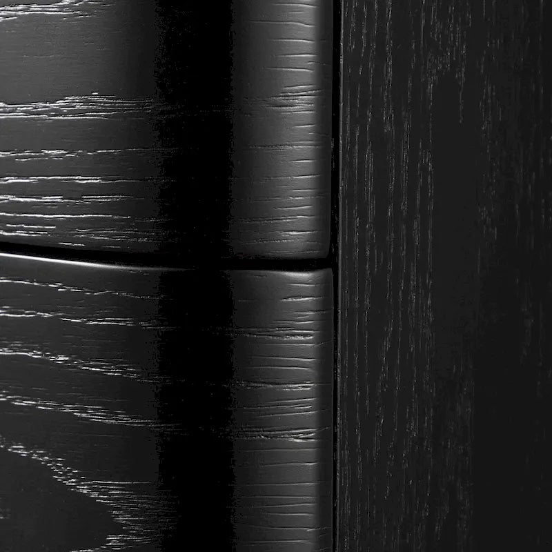 Comodino nero/argento Glam a 3 cassetti, 1 persona