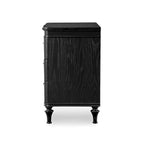 Comodino nero/argento Glam a 3 cassetti, 1 persona
